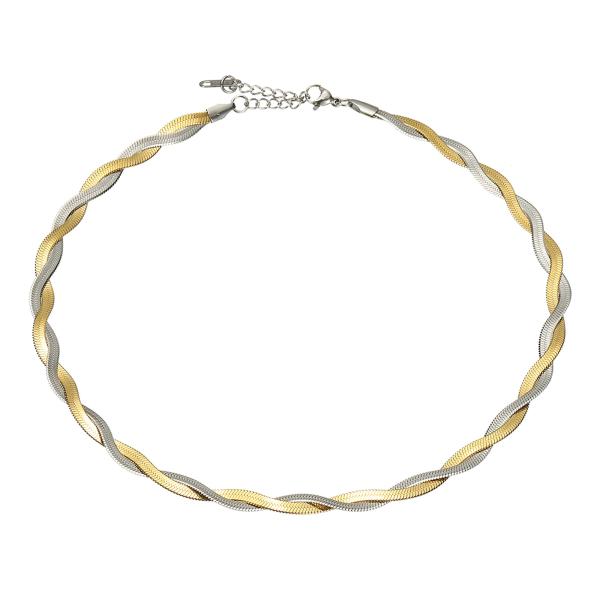 uxcell ヘリンボーンチョーカー スネークチェーン ネックレス 18K 重ね付け可能 メタルミッ...