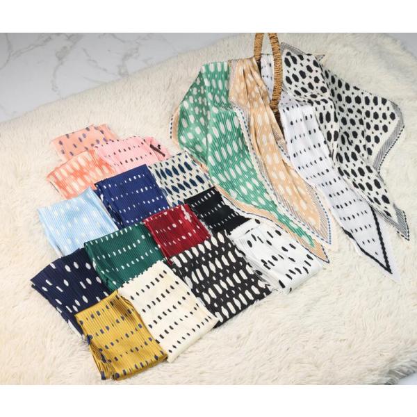 Allegra K プリーツ スカーフ ネッカチーフ ひし形 リボン ドッ ト柄 髪飾り バンダナ ...