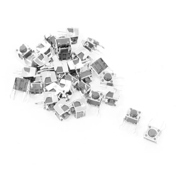 uxcell タクトスイッチ プラスチック 金属 瞬時 直角 6mm x 6mm x 5mm 30個...