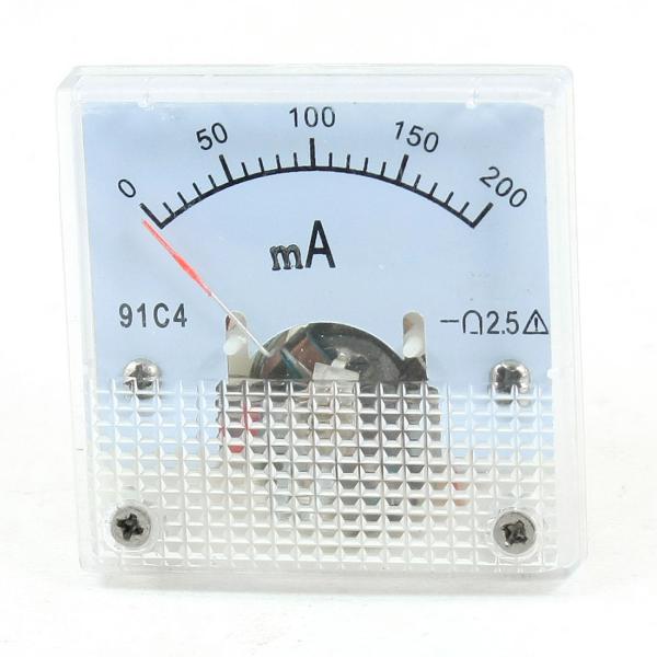 uxcell 直流電流計 プラスチック 金属 DC 0-200mA クラス2.5 91C4 1個入り