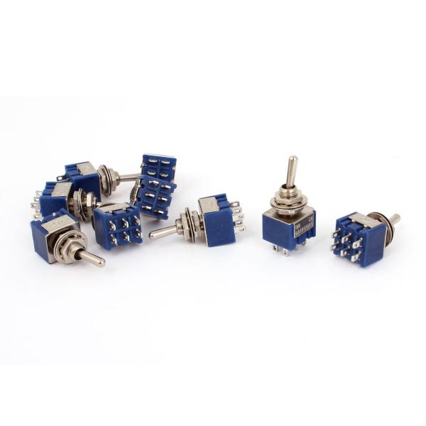 uxcell AC 125V 6A DPDT ON-ON 2ポジション6ピン ロッキング ミニ トグ...