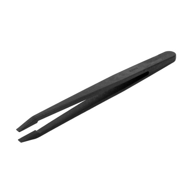 uxcell 帯電防止ピンセット ブラック 電子修復ツール 3mmチップ幅