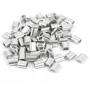 uxcell アルミスリーブ ワイヤロープ アルミスリーブ ダブル・ホール