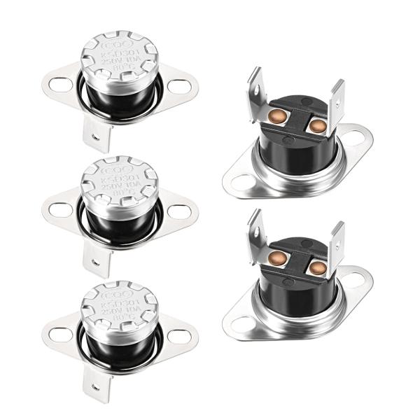 uxcell 温度コントロールスイッチ 8°C 1A N.C 乾燥機 エアコン 給湯器 5個入り