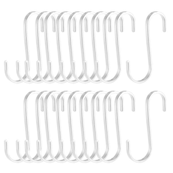 uxcell Sフック 80 mmフラットS字型フックハンガー ステンレス鋼 キッチンバスルームベッ...