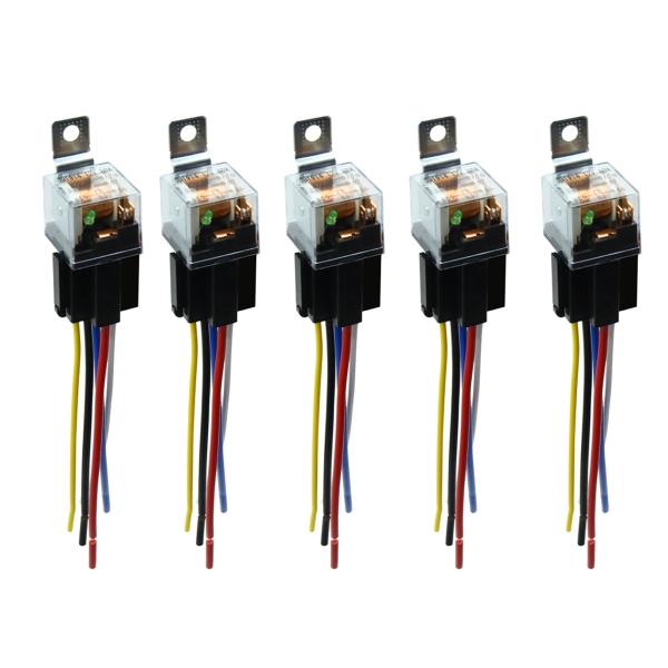 uxcell リレーソケット DC 12V 80A SPDT 自動車 車用リレー 5ピン 5 線 ハ...
