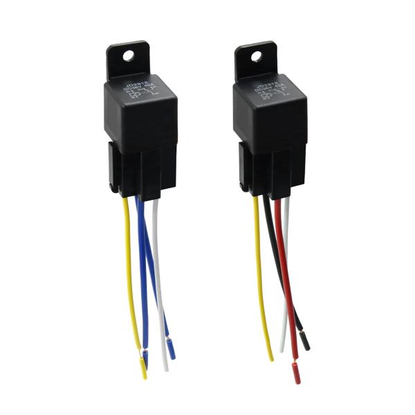 uxcell カーリレー ハーネスソケット付き DC 36V 40A SPST 自動車 カーリレー ...