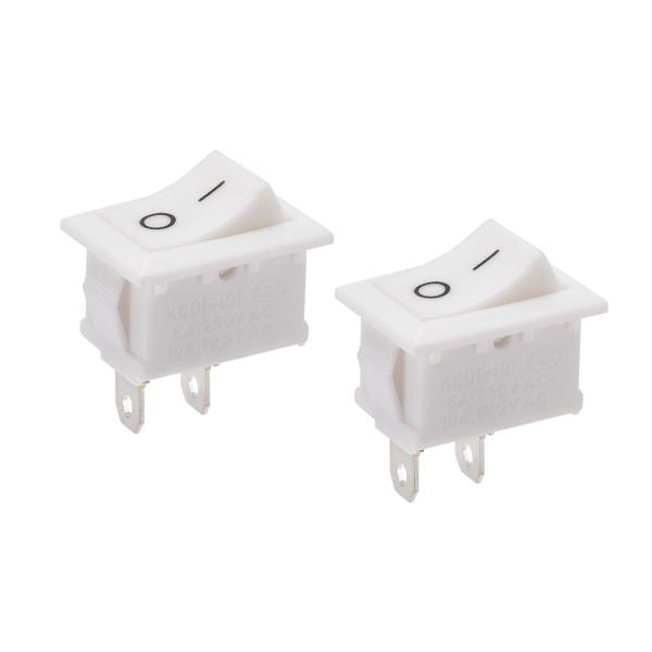 uxcell ロッカースイッチ ON/OFF AC 250V/6A 125V/10A  ミニボートロ...