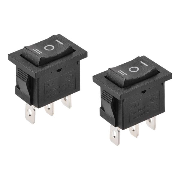 uxcell ロッカースイッチ プラスチック製 ブラック ミニボートトグルスイッチ ON/OFF/O...
