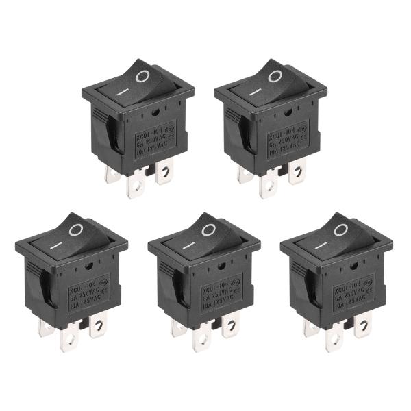 uxcell ロッカースイッチ プラスチック ブラック ミニボートトグルスイッチ 4ピン ON/OF...