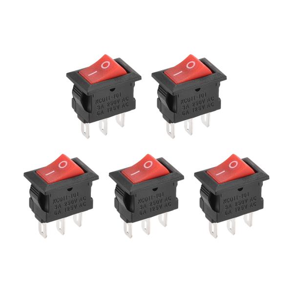 uxcell ロッカースイッチ ON/OFF AC 250V/3A 125V/6A ミニボートロッカ...