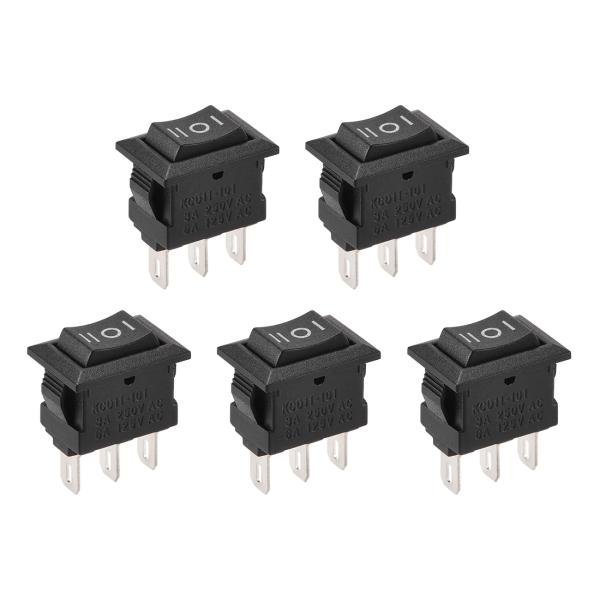 uxcell ロッカースイッチ ON/OFF/ON AC 250V/3A 125V/6A ミニボート...