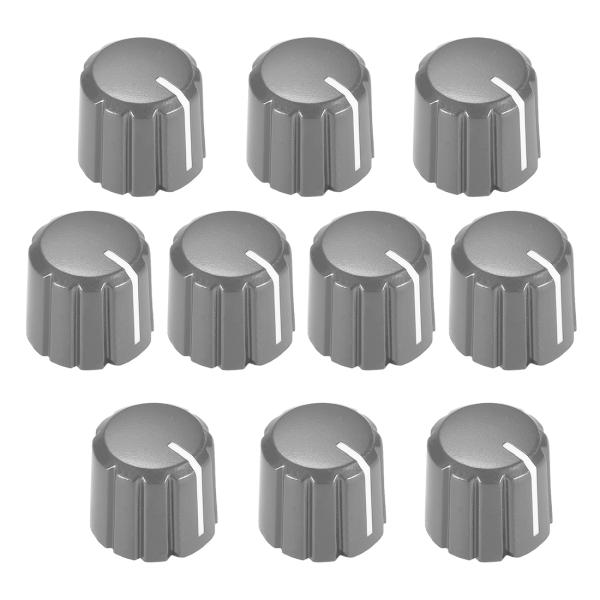 uxcell ポテンショメータノブ プラスチック製 ブラック 6 mmシャフト穴径 Dタイプ 10個...