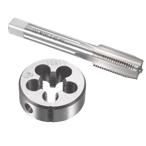 uxcell メトリックタップとダイセット HSS マシンねじタップ 合金工具 鋼 ラウンドねじダイ...