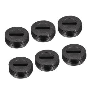 uxcell カーボンブラシホルダーキャップ モーター電動ブラシ プラスチックカバー スレッド ブラック 13 mm OD 5.3 mm高さ 6個入り