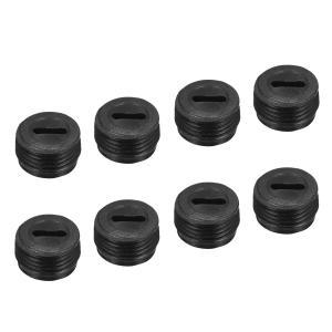 uxcell カーボンブラシホルダーキャップ モーター電動ブラシ プラスチックカバー スレッド ブラック 12mm OD 6.7mm高さ 20個入り