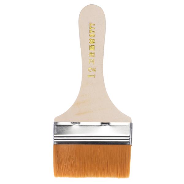 uxcell ペイントブラシ ソフトナイロン剛毛 木製ハンドル付き 壁 キャビネット用 フェンスイエ...