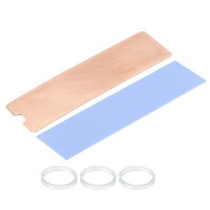 uxcell 銅製ヒートシンク サーマルパッド付き ゴム輪付き M.2 SSD用 75x22x0.5mm 1セット