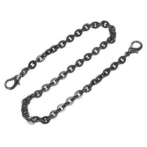 uxcell パースチェーンストラップ 400x5.5mm フラットチェーンストラップ ショルダークロスボディ交換用ストラップ ダークグレー
