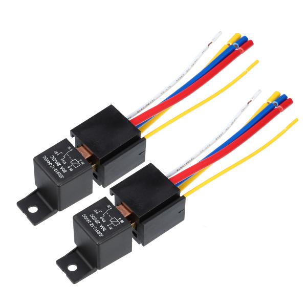 uxcell カーリレー ソケットハーネス付き 5ピン 24V 80Amp モデル JD2912 8...