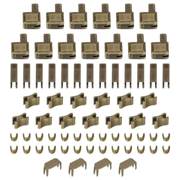 uxcell ジッパー修理キット #3 メタルラッチスライダー リテーナーボックス&amp;挿入ピンs&amp;トッ...