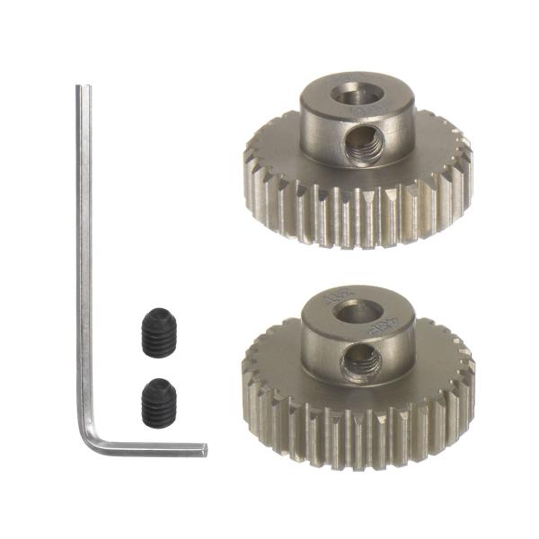 uxcell 48P硬化ピニオンモーターギアセット 30T 31T 3.175mmRCモーターシャフ...