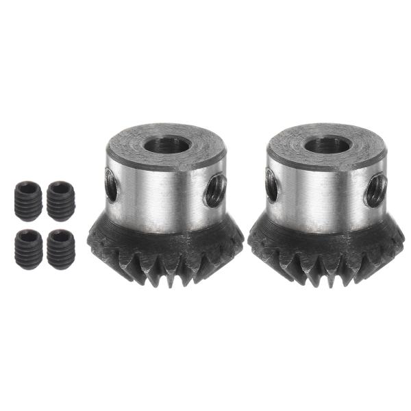 uxcell ベベルギア テーパーベベルピニオンギヤ 45#スチール 1モジュール 1M 20歯 6...