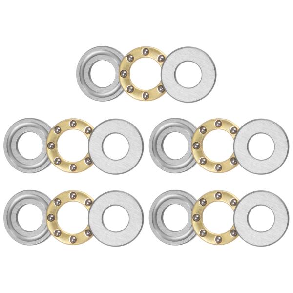 uxcell F5-11M スラストボールベアリング 5mmx11mmx4.5mm ブラス製ワッシャ...