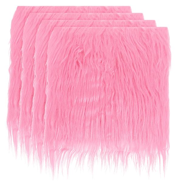 PATIKIL ふわふわ フェイクファー生地四角形 4枚10x10インチ ふわふわ フェイクファーパ...