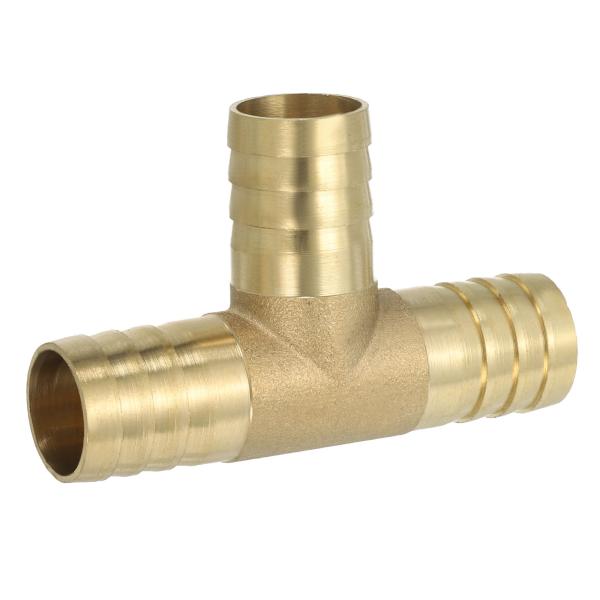 PATIKIL 5/8インチ真鍮ティーホースバーブ継手 3ウェイユニオン交差T字形バーブ分岐 空気 ...