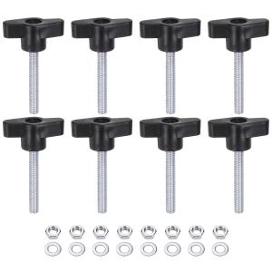 uxcell 8個のティーウィングノブM6 x 40mmメトリックスレッド36mm Z/Tヘッドプラスチックハンドルサムスクリューハンドクランピングス