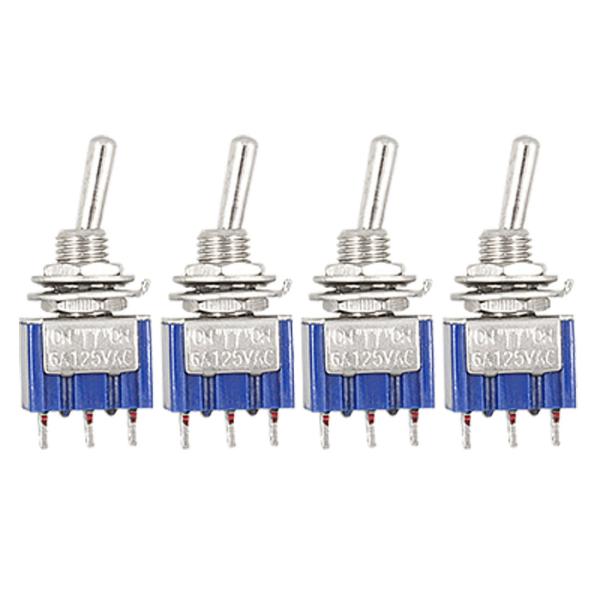 uxcell トグルスイッチ ラッチング On/Off/On 半田 AC 125V 6A 6ピン 四...