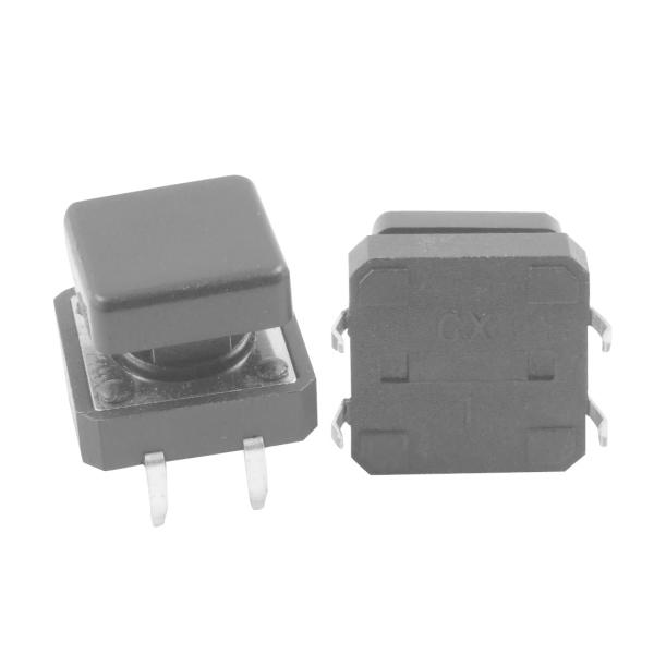 uxcell タクトスイッチ 12×12mmX13mm 4 ピン DIP + キャップ 5個入り