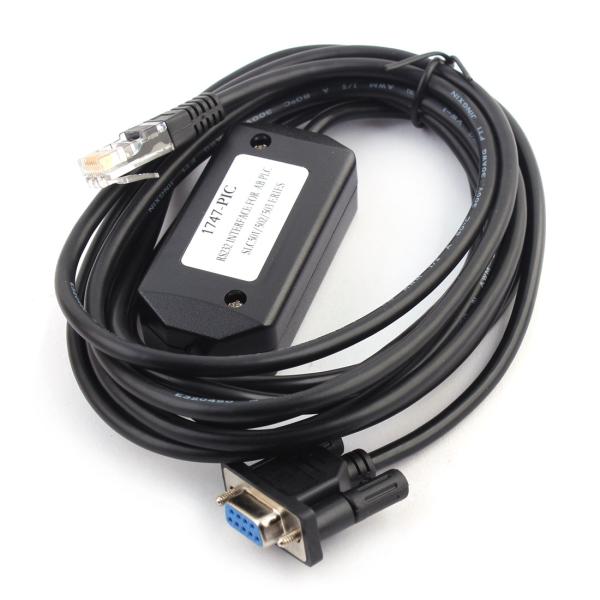 uxcell PLCケーブル　1747-PIC　RJ45‐DB9メス　アダプタ　プログラミングケーブ...