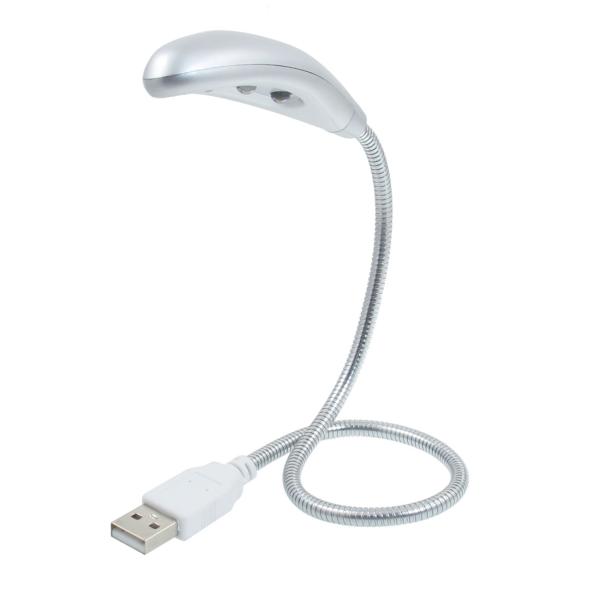 uxcell 　ノートパソコンのUSBライト　シルバートーン＆グレー　メタル＆プラスチック製　柔軟　...