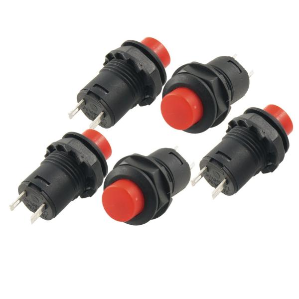uxcell 押しボタンスイッチ ラッチレッドプッシュボタンスイッチ AC 250V / 1.5A ...