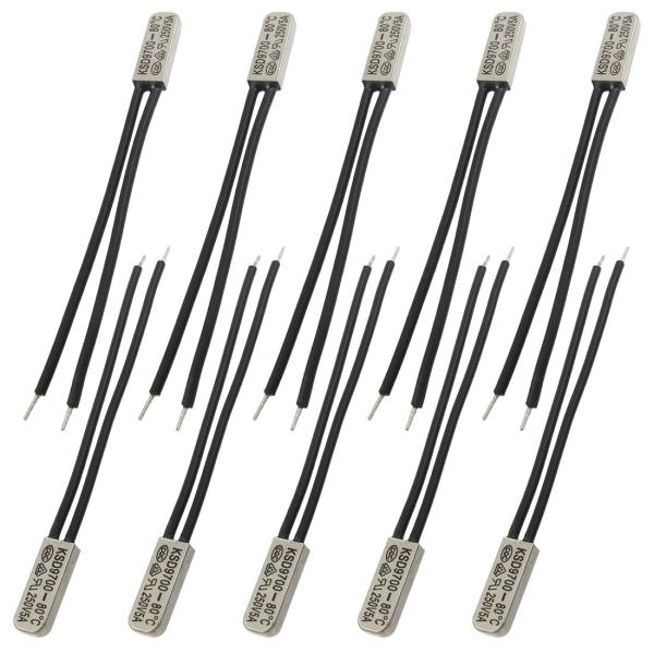 uxcell 10個のバイメ  タル温度制御スイッチサーモスタット80C NC KSD9700