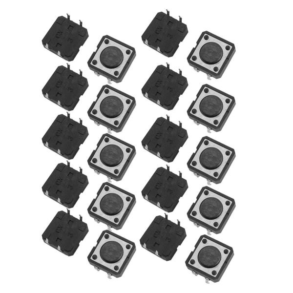uxcell タクティルスイッチ タクトスイッチ プッシュボタン モーメンタリ 20個 12x12x...