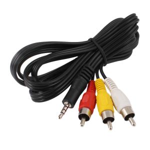 uxcell ビデオコネクタ オーディオ ケーブルコード 1.5M 3RCA 3.5mm 雄性M / M