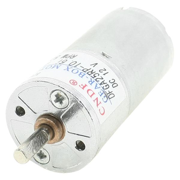 uxcell ギアモーター 円筒状 4mmx11mm 軸径 25mm ギア径 500 RPM 12V...