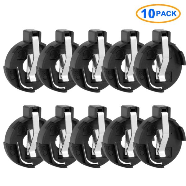 uxcell ボタン電池ホルダー ラウンドシェイプ 2ターミナル ブラック LIR2032 2025...