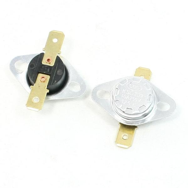 uxcell 温度スイッチ シルバートンブラックメタルプラスチック製　ノーマルクローズ 250V 1...