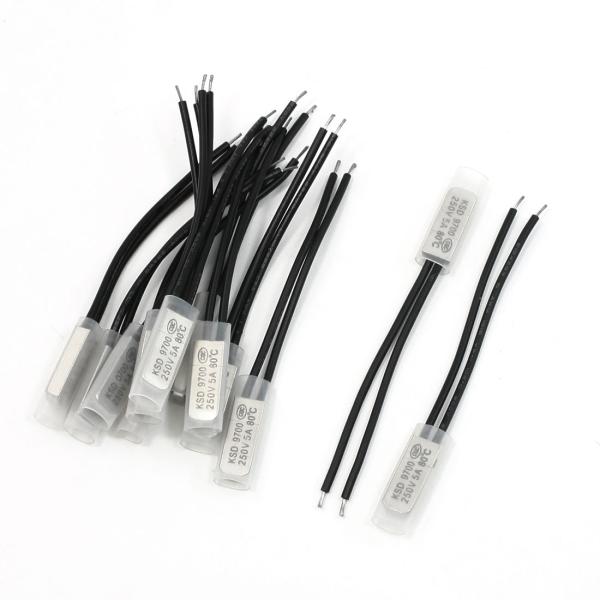 uxcell 12本入り 温度スイッチ 温度制御スイッチ NC KSD 9700 バイメタル プラス...