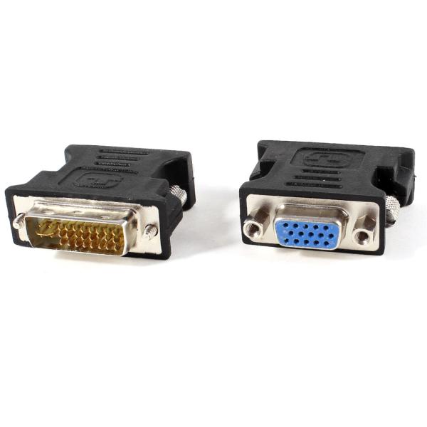 uxcell DVI−VGAアダプタ　DVI-I 24+5ピンオス−VGA 15ピンメス　プラスティ...