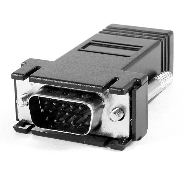 uxcell RJ45アダプタVGA　ブラックコンピュータのVGA　ジャックアダプタコネクタF 15...