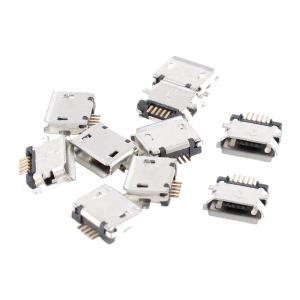 uxcell 　10個入り　マイクロUSB Bメス型ポート　180度5P SMD SMTソケット　ジャック　はんだコネクタ