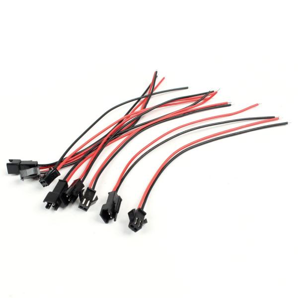uxcell EL ワイヤコネクタ 2ピンオス + メス DC 22V プラスチック素材 4ペア入り