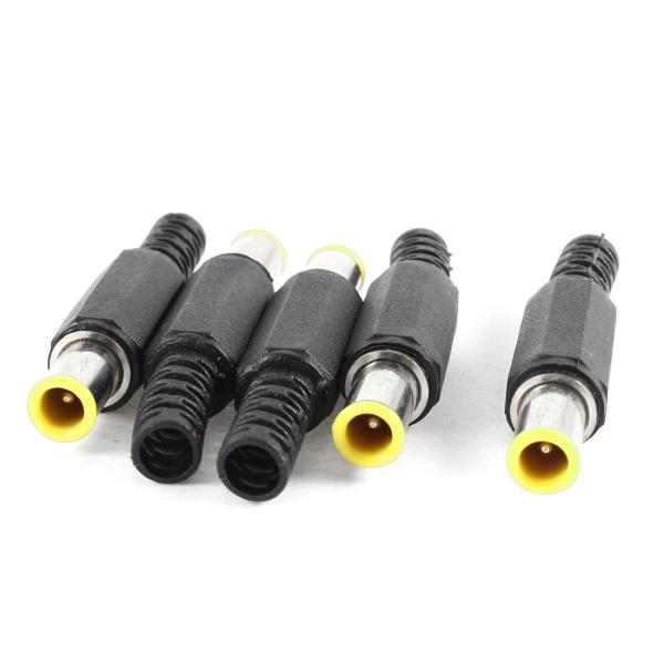 uxcell DCプラグ 接続ケーブル オスコネクタ 電源 6mmx1mm 5個入り