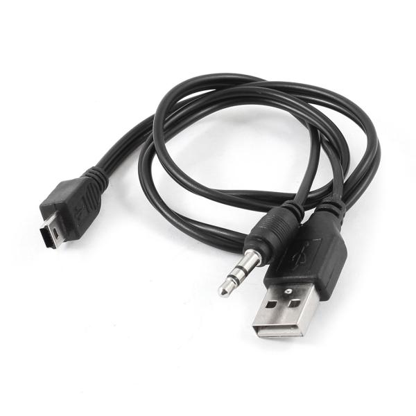 uxcell USBデータケーブル　データ線　48cmミニ電話用USB2.0 DC3.5mmデータ充...