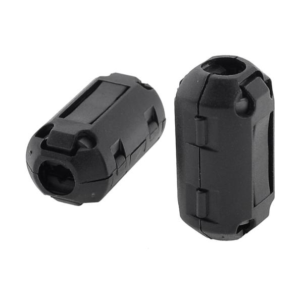 uxcell 2個 RFI EMIノイズ低減フェライトコアフィルター 黒 ケーブルクリップ 直径6m...